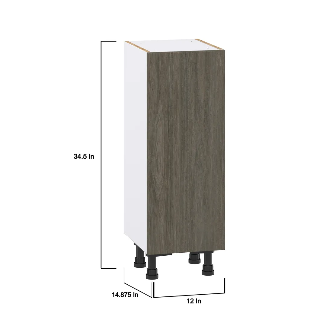 Hugo&Borg Savane 12-in W x 34.5-in H x 14-in D Textmel Base Fully Assembled Cabinet (Flat Panel Slab Door Style), photo 4 of 9