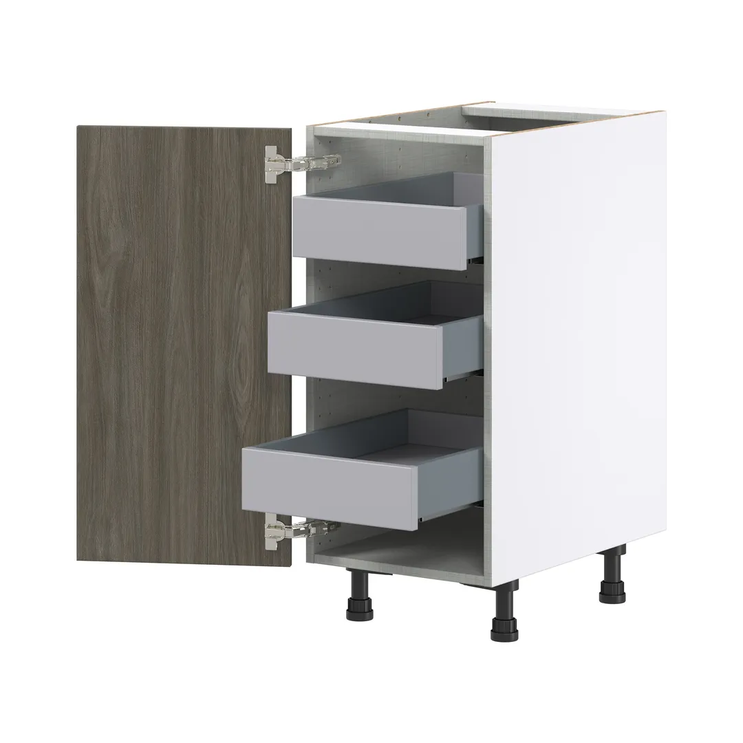 Hugo&Borg Savane 15-in W x 34.5-in H x 24-in D Textmel 3-Drawers Base Fully Assembled Cabinet (Flat Panel Slab Style), photo 6 of 9
