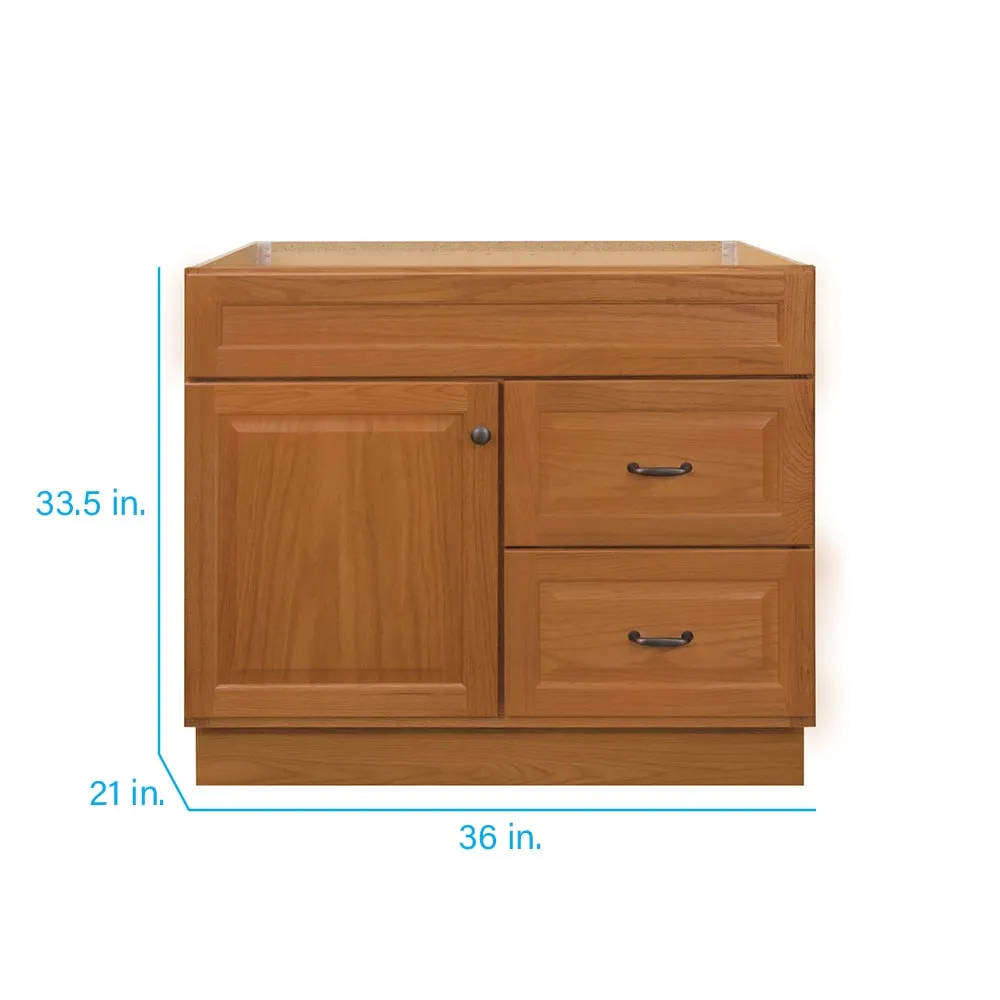 Project Source 36-in Golden Bathroom Vanity Base Cabinet without Top, photo 9 of 15