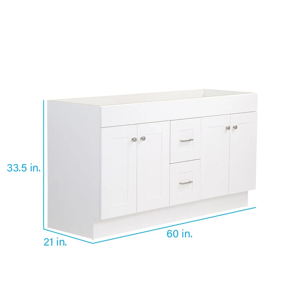 Project Source 60-in White Bathroom Vanity Cabinet (Base Only), photo 3 of 8