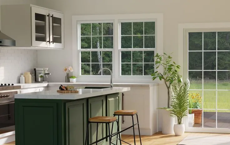 RELIABILT 150 Series New Construction 31-1/2-in x 35-1/2-in x 3-1/4-in Jamb White Vinyl Dual-pane Single Hung Window Half Screen Included, photo 4 of 8