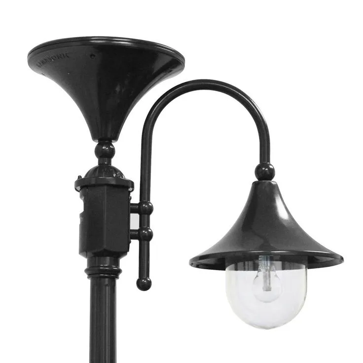 Gama Sonic Everest Single Black Outdoor Integrated Led Solar Lamp Post Light with GS Solar LED Light Bulb, photo 3 of 6