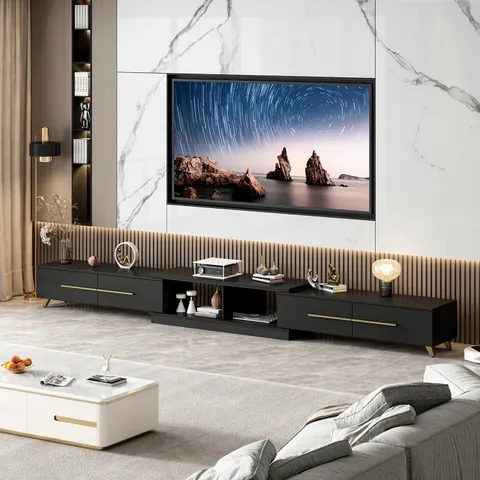 Modern/Contemporary Black Tv Cabinet (Accommodates TVs more than 70-in)