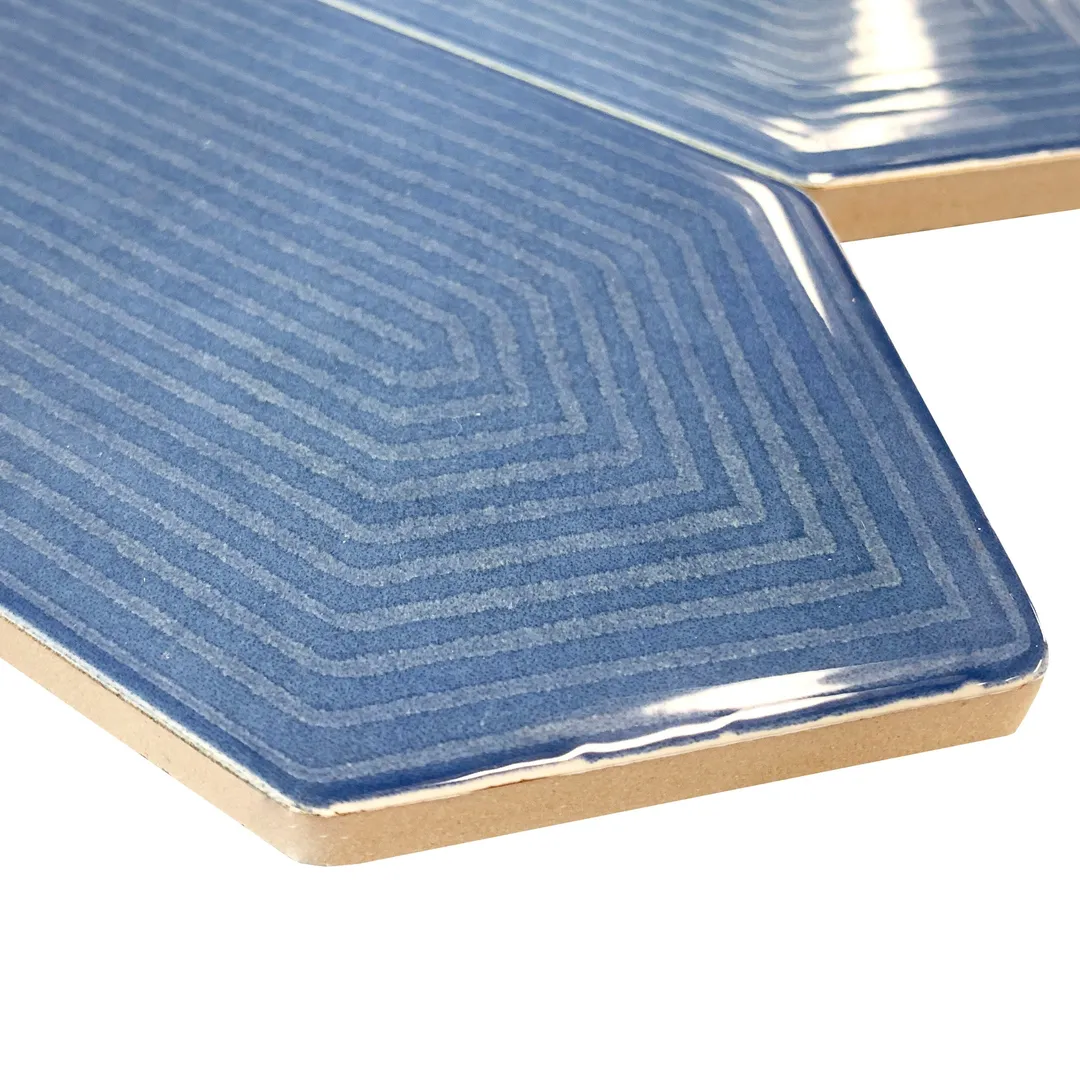 Giorbello Decor Indigo 3-in x 12-in Glazed Ceramic Wave Subway Floor and Wall Tile (5-sq. ft/ Carton), photo 6 of 7