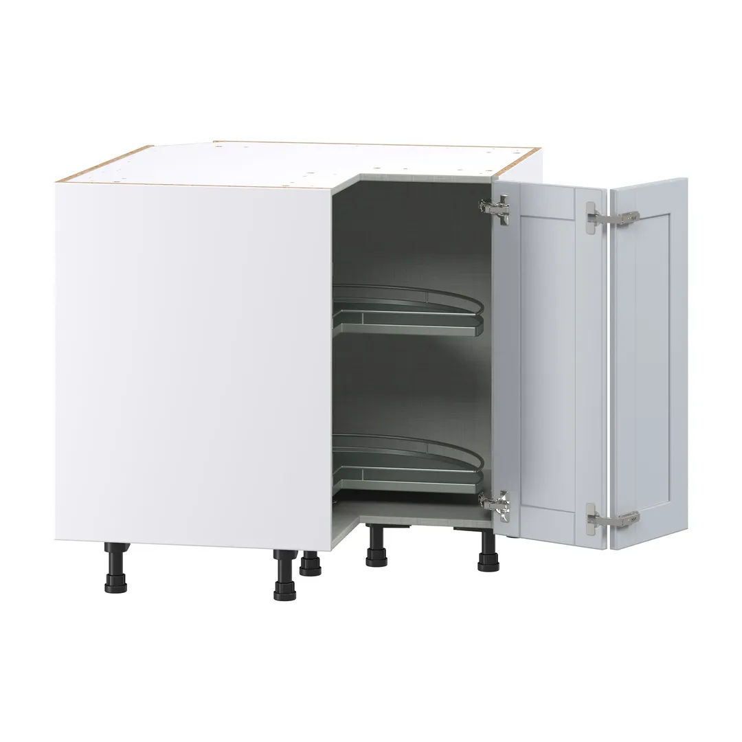 Hugo&Borg Charlesberg 36-in W x 34.5-in H x 36-in D Gray Lazy Susan Corner Base Fully Assembled Cabinet (Recessed Panel Shaker Style), photo 6 of 14