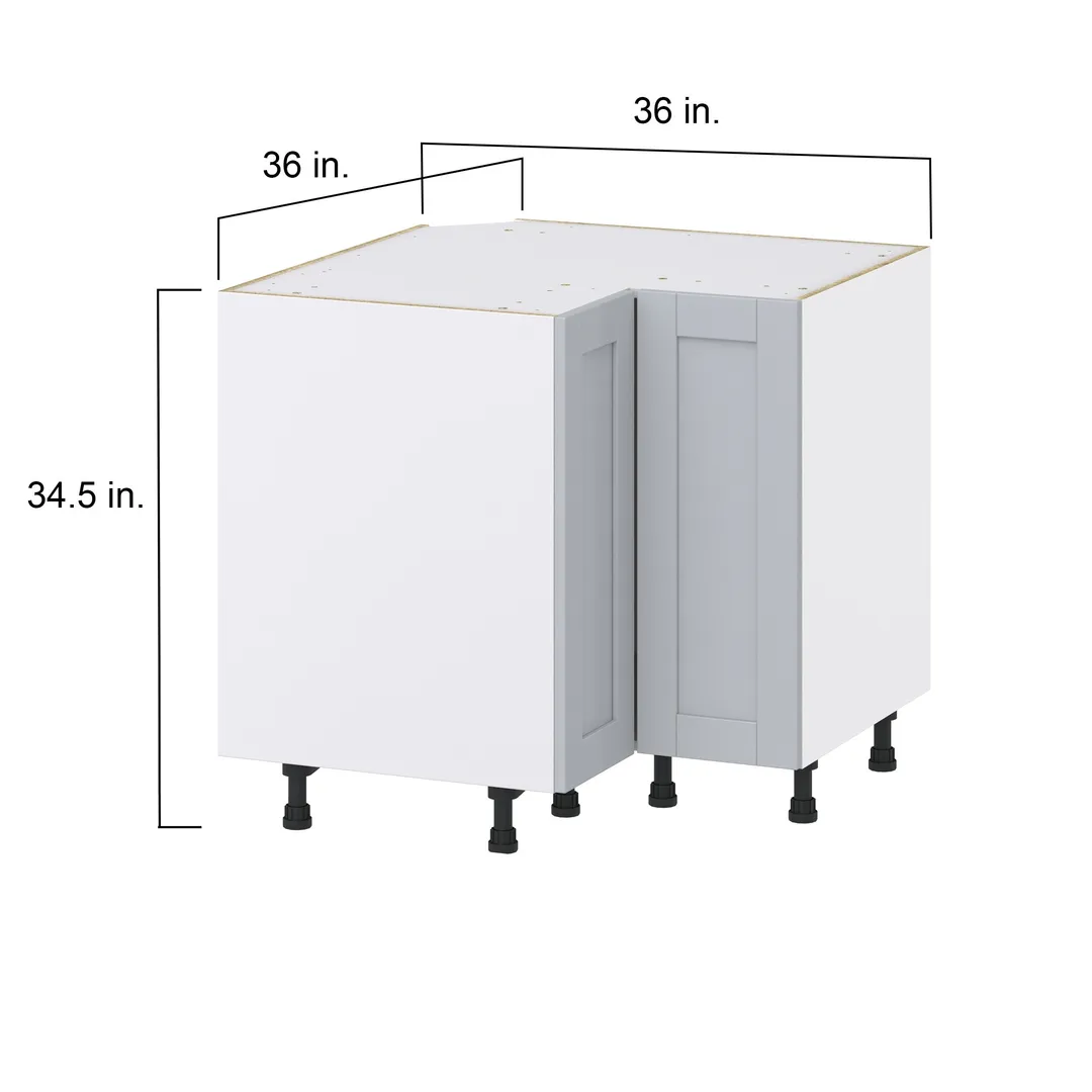 Hugo&Borg Charlesberg 36-in W x 34.5-in H x 36-in D Gray Lazy Susan Corner Base Fully Assembled Cabinet (Recessed Panel Shaker Style), photo 4 of 14