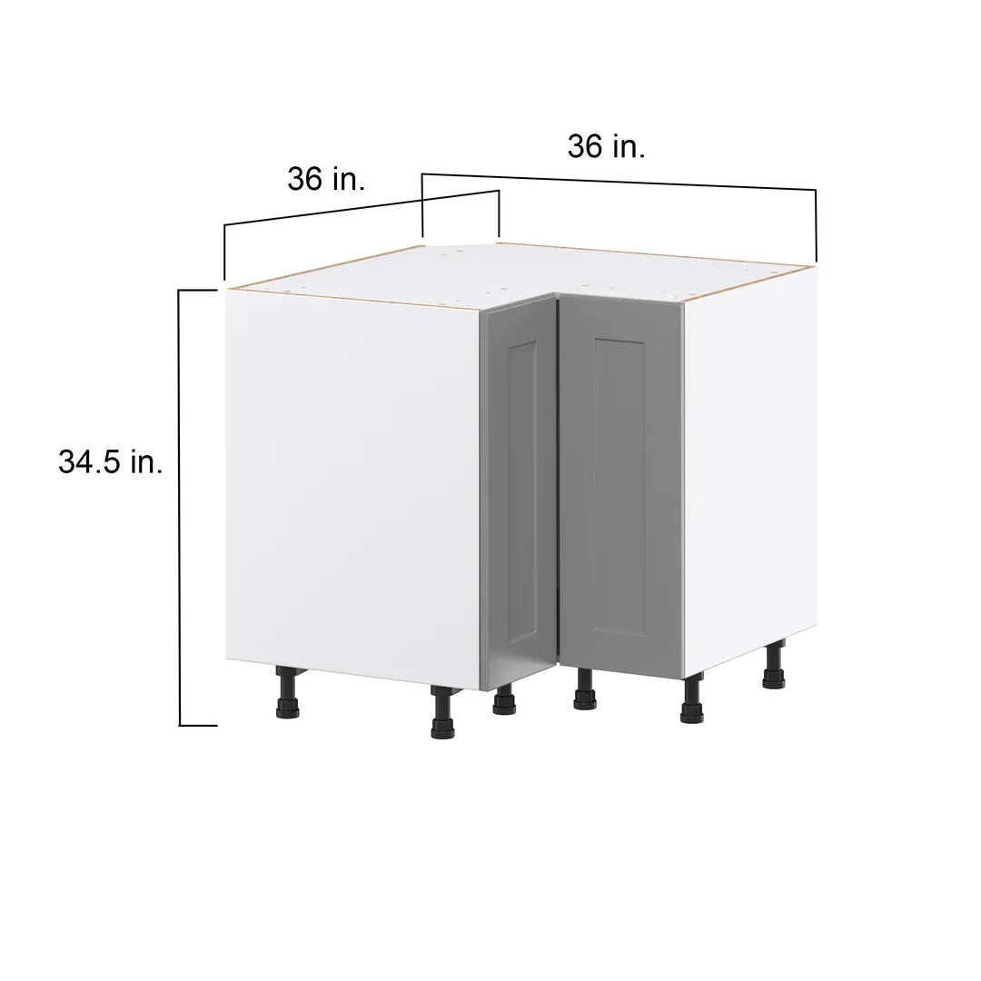 Hugo&Borg Beaumont 36-in W x 34.5-in H x 36-in D Slate Gray Lazy Susan Corner Base Fully Assembled Cabinet (Recessed Panel Shaker Style), photo 4 of 14