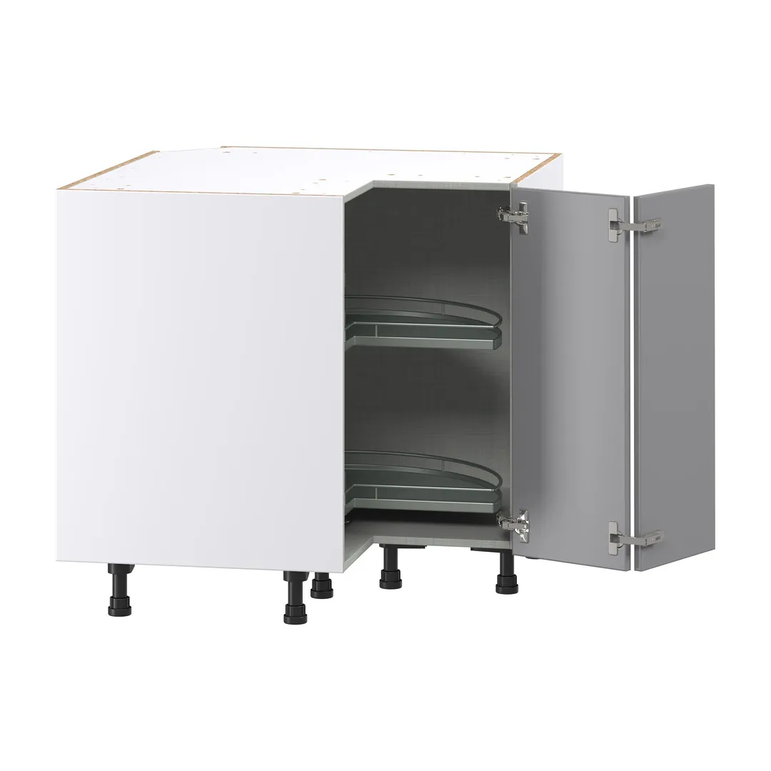 Hugo&Borg Beaumont 36-in W x 34.5-in H x 36-in D Slate Gray Lazy Susan Corner Base Fully Assembled Cabinet (Recessed Panel Shaker Style), photo 6 of 14