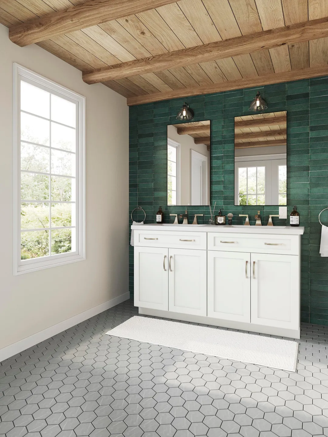 Shenandoah PRO Express Breckenridge 24-in W x 30.125-in H x 12-in D Linen Full Overlay Diagonal Corner Wall Fully Assembled Plywood Cabinet (Recessed Panel Shaker Style), photo 6 of 13