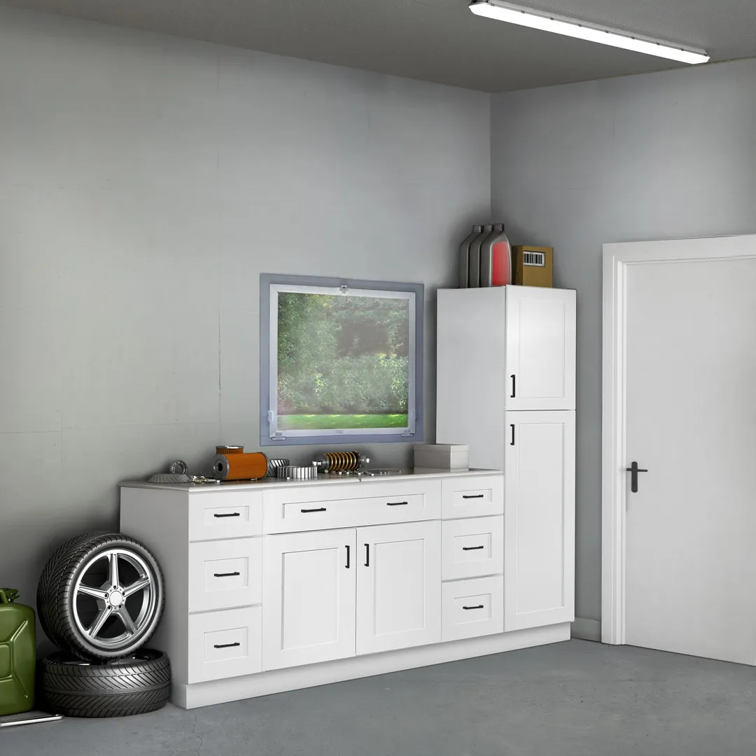Design House Brookings 24-in W x 34.5-in H x 24-in D White Maple 1-Drawer Base Ready To Assemble Plywood Cabinet (Recessed Panel Shaker Style), photo 9 of 20