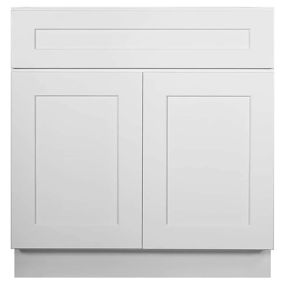 Design House Brookings 33-in W x 34.5-in H x 24-in D White Maple Base Fully Assembled Plywood Cabinet (Recessed Panel Shaker Door Style), photo 8 of 20