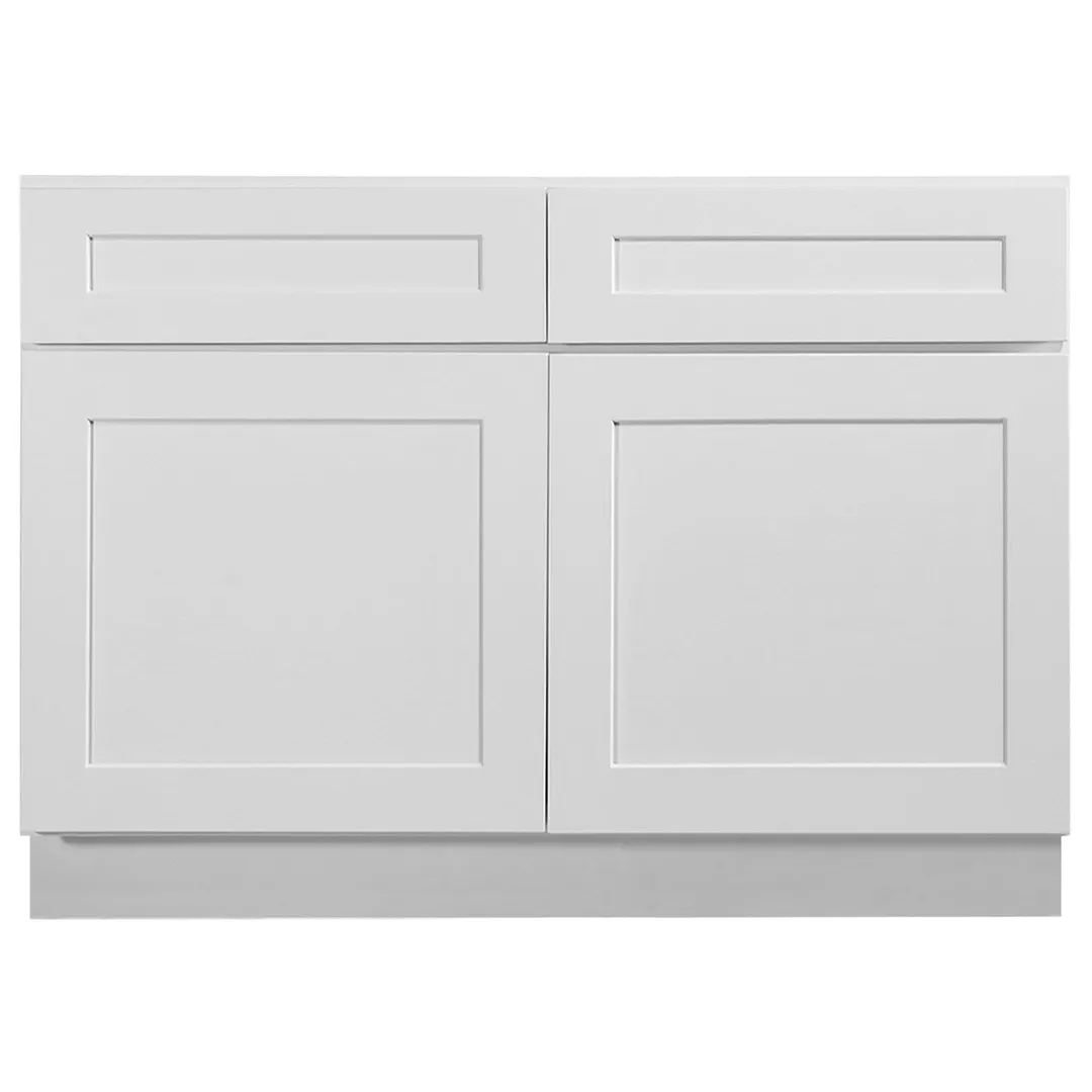 Design House Brookings 48-in W x 34.5-in H x 24-in D White Maple 2-Drawers Base Fully Assembled Plywood Cabinet (Recessed Panel Shaker Style), photo 8 of 20