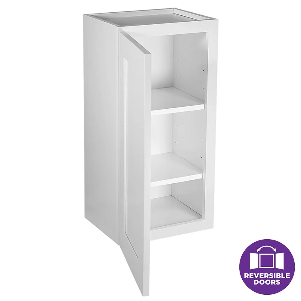 Design House Brookings 12-in W x 30-in H x 12-in D White Maple Wall Ready To Assemble Plywood Cabinet (Recessed Panel Shaker Door Style), photo 7 of 19
