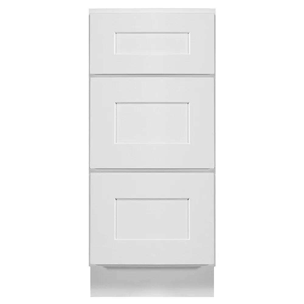Design House Brookings 15-in W x 34.5-in H x 24-in D White Maple 3-Drawer Base Ready To Assemble Plywood Cabinet (Recessed Panel Style), photo 8 of 20