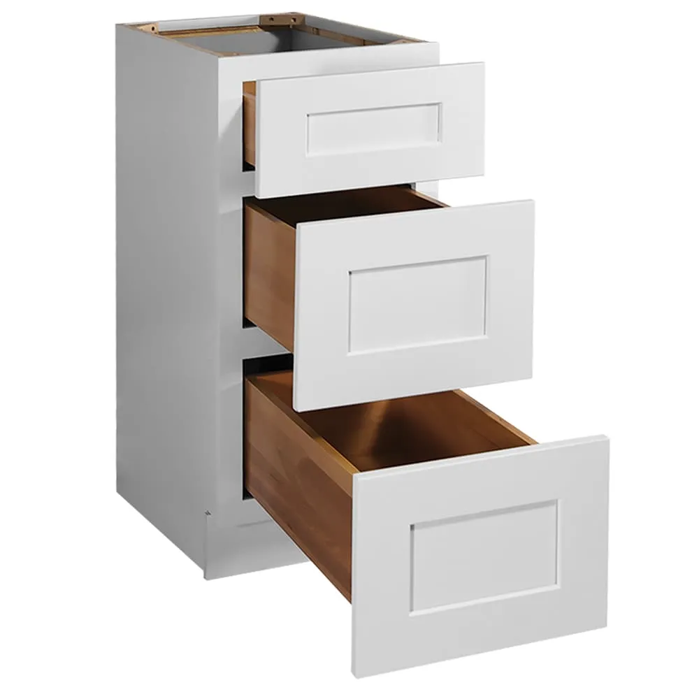 Design House Brookings 15-in W x 34.5-in H x 24-in D White Maple 3-Drawer Base Ready To Assemble Plywood Cabinet (Recessed Panel Style), photo 7 of 20