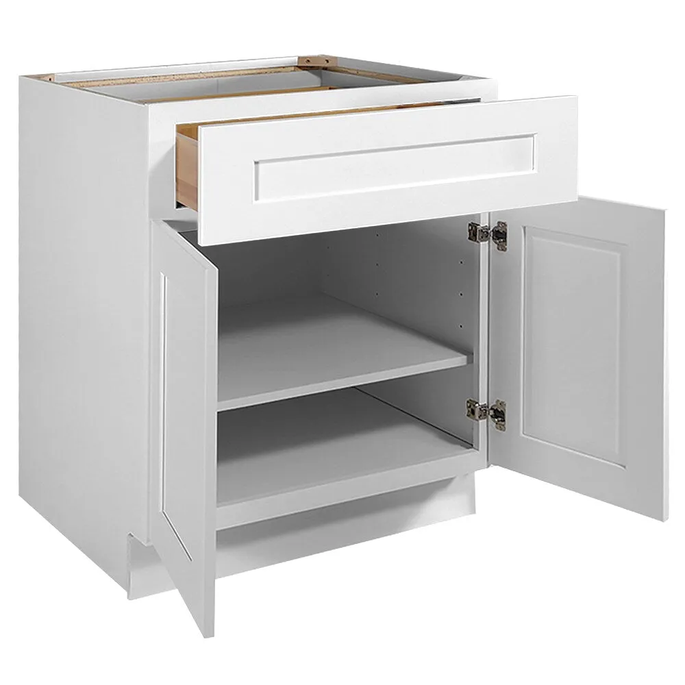 Design House Brookings 30-in W x 34.5-in H x 24-in D White Maple 1-Drawer Base Ready To Assemble Plywood Cabinet (Recessed Panel Shaker Style), photo 7 of 19