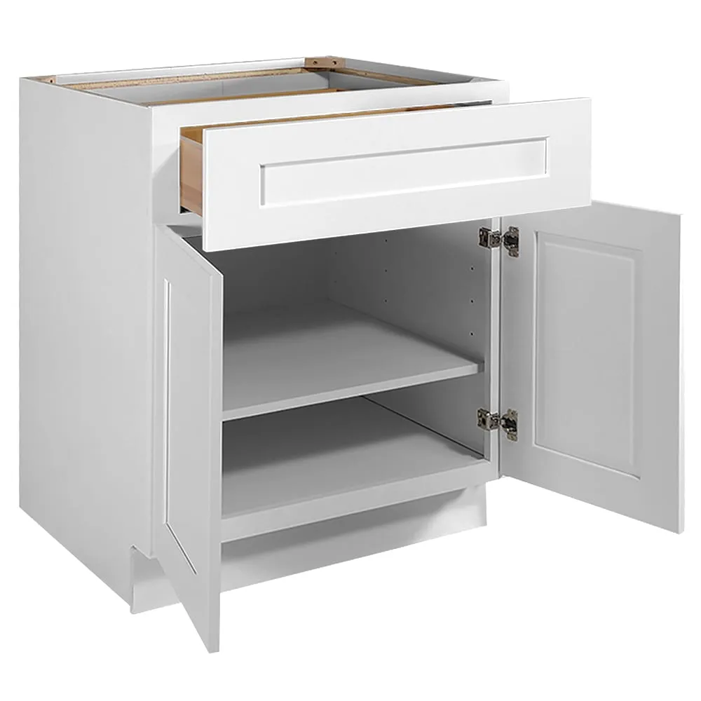 Design House Brookings 33-in W x 34.5-in H x 24-in D White Maple L-shaped 1-Drawer Base Fully Assembled Plywood Cabinet (Recessed Panel Shaker Style), photo 7 of 20