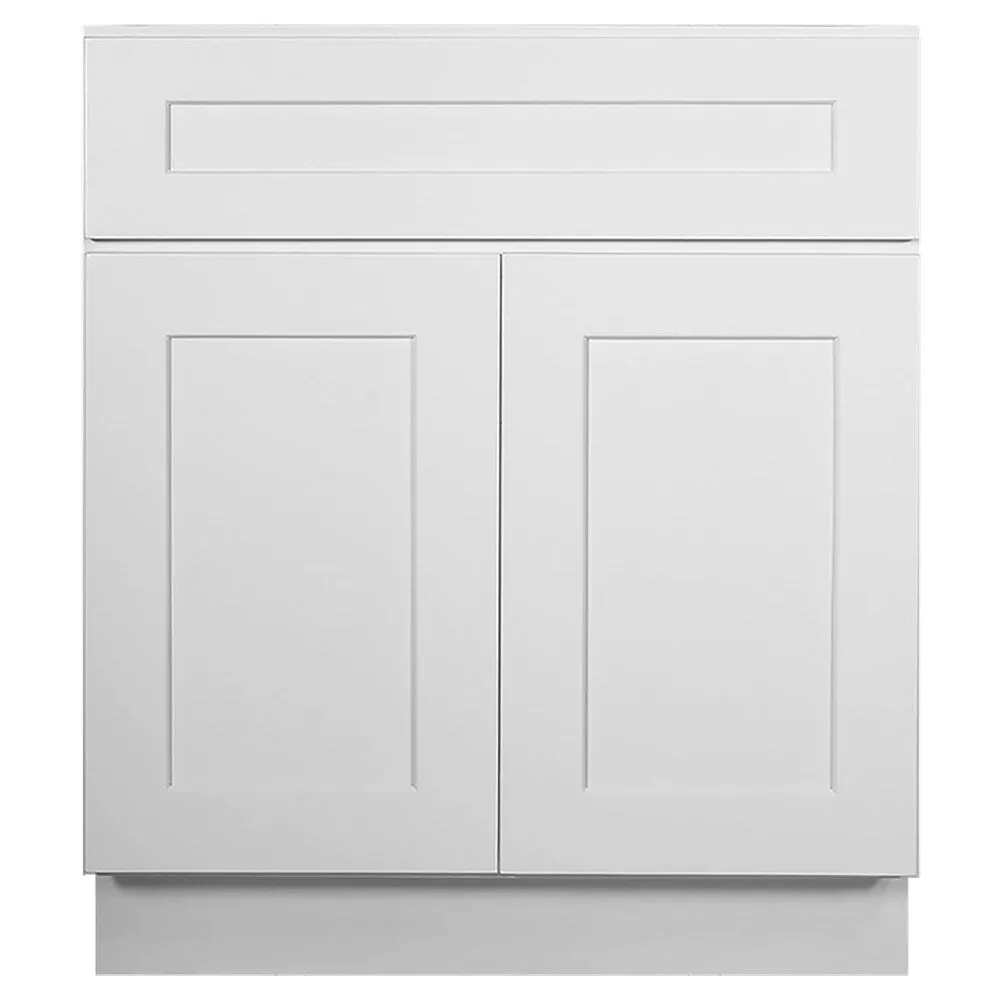 Design House Brookings 30-in W x 34.5-in H x 24-in D White Maple Lazy Susan 1-Drawer Base Fully Assembled Plywood Cabinet (Recessed Panel Shaker Style), photo 8 of 20