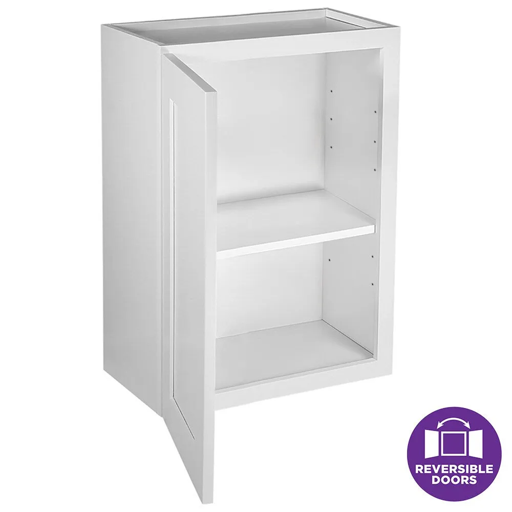 Design House Brookings 18-in W x 24-in H x 12-in D White Maple Wall Ready To Assemble Plywood Cabinet (Recessed Panel Shaker Door Style), photo 7 of 19