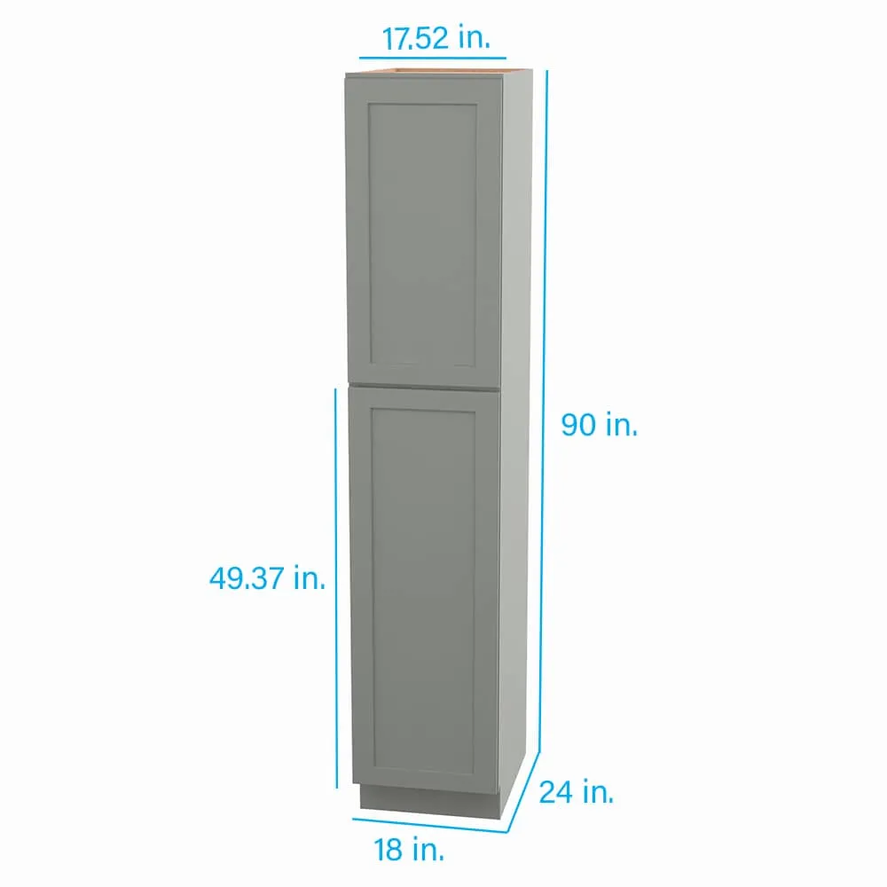 RELIABILT Overlake 18-in W x 90-in H x 24-in D Gray Pantry Ready To Assemble Plywood Cabinet (Recessed Panel Shaker Door Style), photo 6 of 21