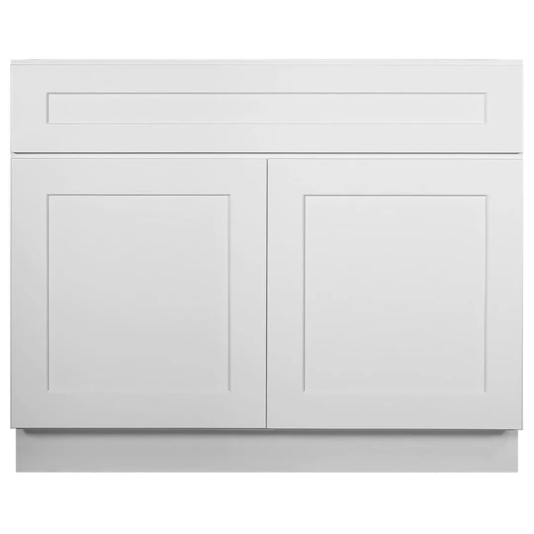 Design House Brookings 42-in W x 34.5-in H x 24-in D White Maple Sink Base Ready To Assemble Plywood Cabinet (Recessed Panel Shaker Style), photo 8 of 20