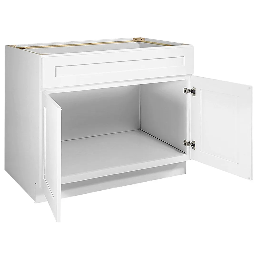 Design House Brookings 42-in W x 34.5-in H x 24-in D White Maple Sink Base Ready To Assemble Plywood Cabinet (Recessed Panel Shaker Style), photo 7 of 20