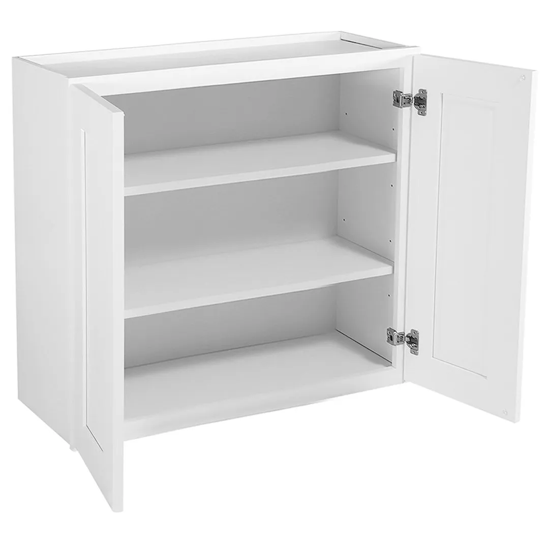 Design House Brookings 30-in W x 30-in H x 12-in D White Maple Wall Fully Assembled Plywood Cabinet (Recessed Panel Shaker Door Style), photo 7 of 19