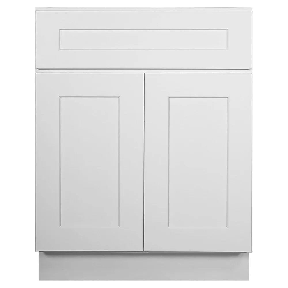 Design House Brookings 27-in W x 34.5-in H x 24-in D White Maple 1-Drawer Base Fully Assembled Plywood Cabinet (Recessed Panel Shaker Style), photo 8 of 20