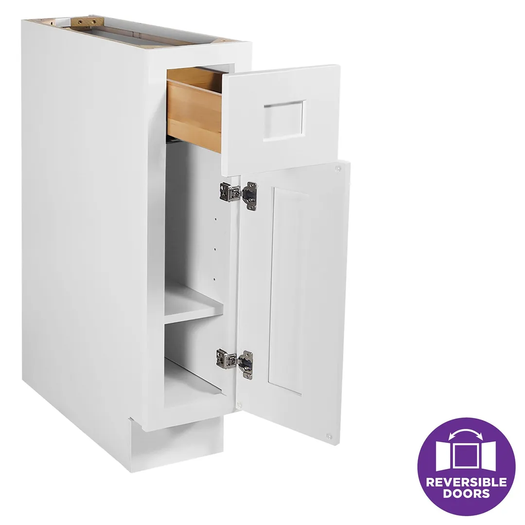 Design House Brookings 9-in W x 34.5-in H x 24-in D White Maple 1-Drawer Base Ready To Assemble Plywood Cabinet (Recessed Panel Shaker Style), photo 3 of 15