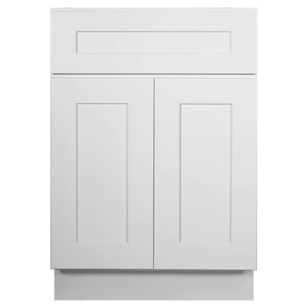 Design House Brookings 24-in W x 34.5-in H x 24-in D White Maple 1-Drawer Base Ready To Assemble Plywood Cabinet (Recessed Panel Shaker Style), photo 8 of 20