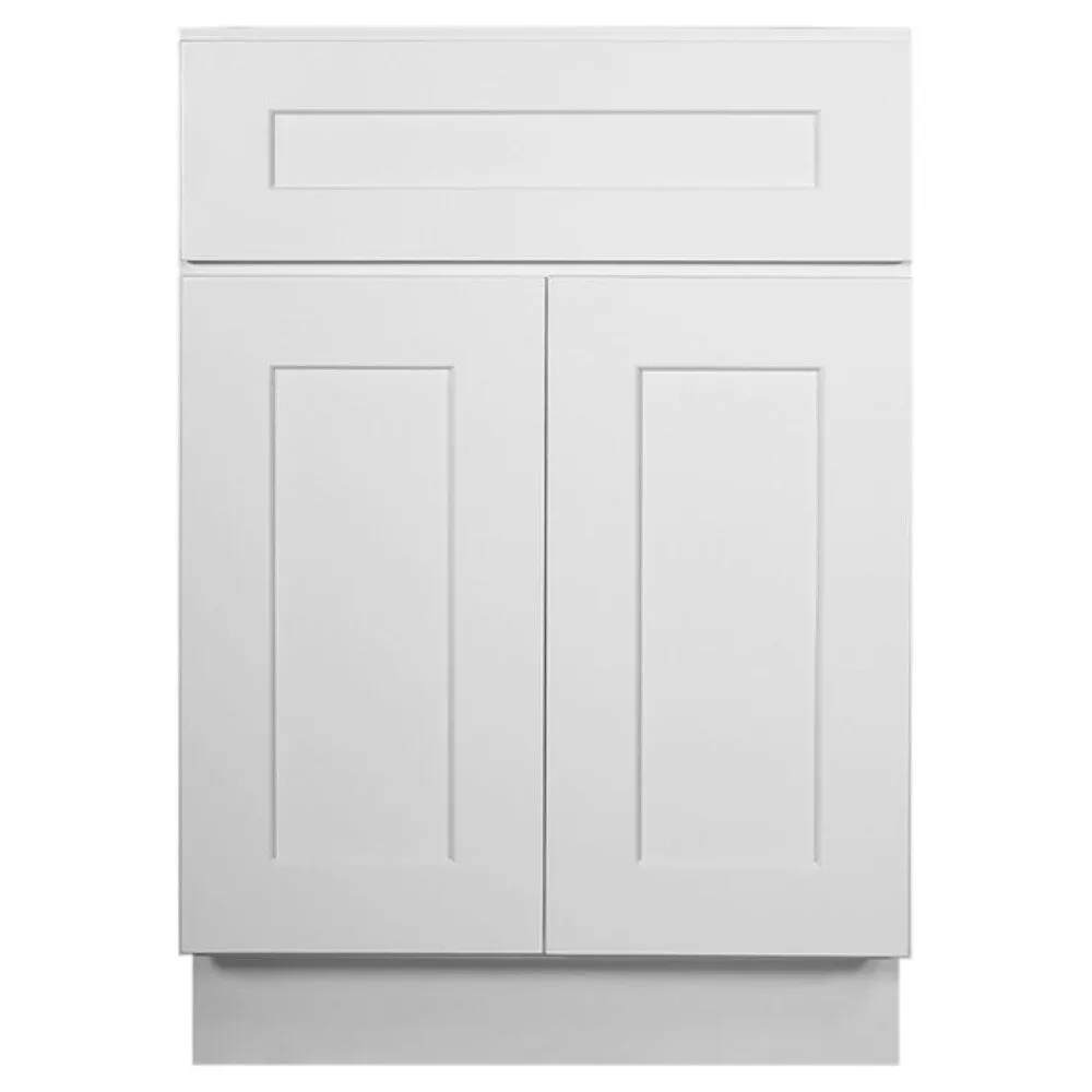Design House Brookings 24-in W x 34.5-in H x 24-in D White Maple 1-Drawer Base Fully Assembled Plywood Cabinet (Recessed Panel Shaker Style), photo 8 of 20