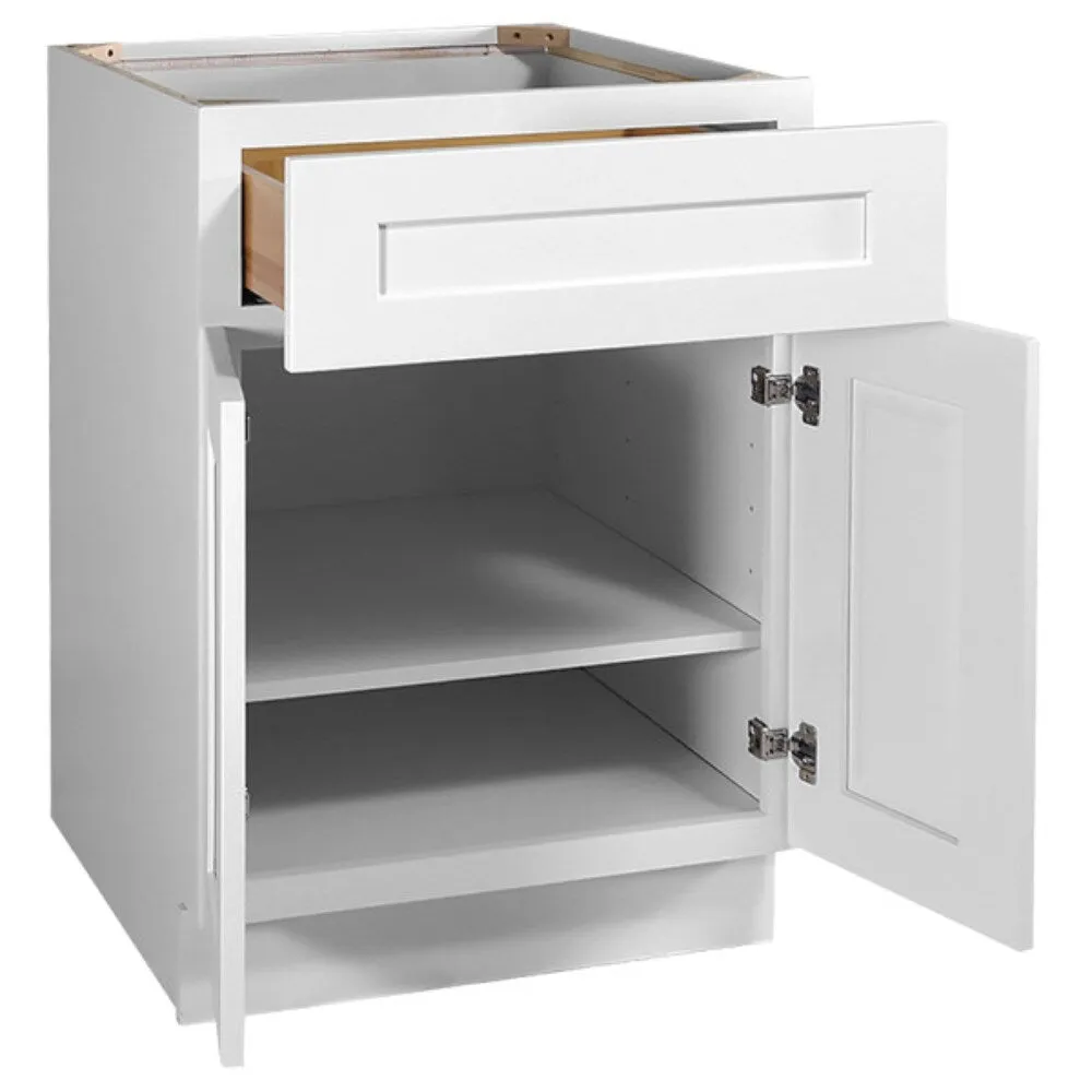 Design House Brookings 24-in W x 34.5-in H x 24-in D White Maple 1-Drawer Base Fully Assembled Plywood Cabinet (Recessed Panel Shaker Style), photo 5 of 20