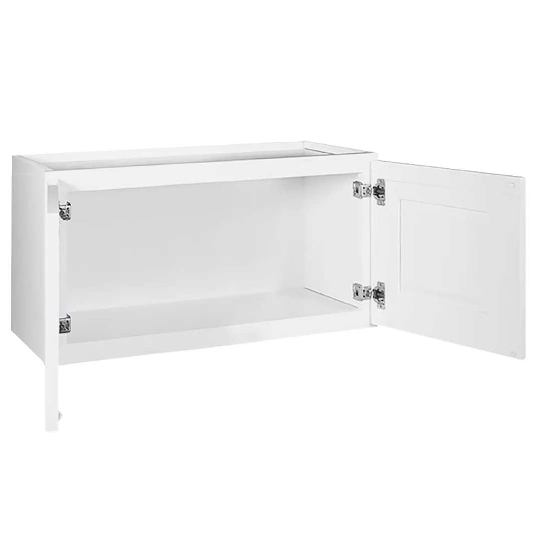 Design House Brookings 30-in W x 15-in H x 12-in D White Maple Wall Fully Assembled Plywood Cabinet (Recessed Panel Shaker Door Style), photo 7 of 20