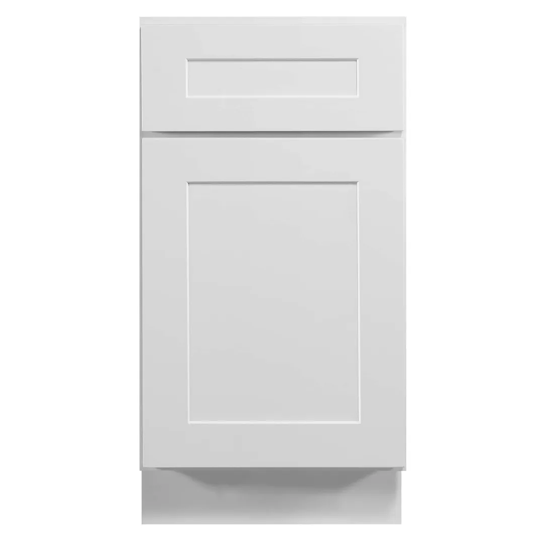 Design House Brookings 18-in W x 34.5-in H x 24-in D White Maple L-shaped 1-Drawer Base Fully Assembled Plywood Cabinet (Recessed Panel Shaker Style), photo 8 of 19