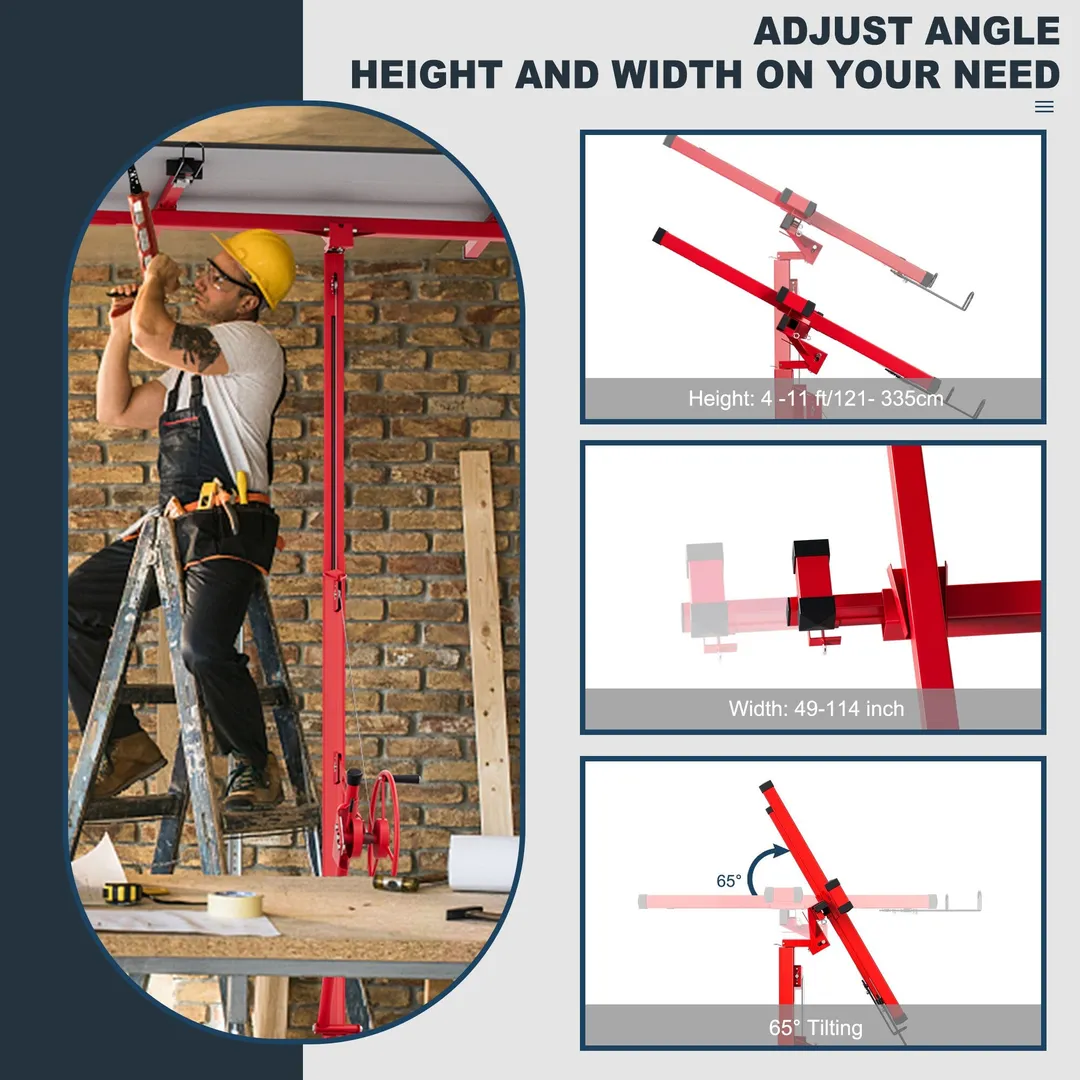 Siavonce 11ft Drywall Lift 48.81-in L x 35.82-in W Steel Drywall Lift, photo 5 of 10