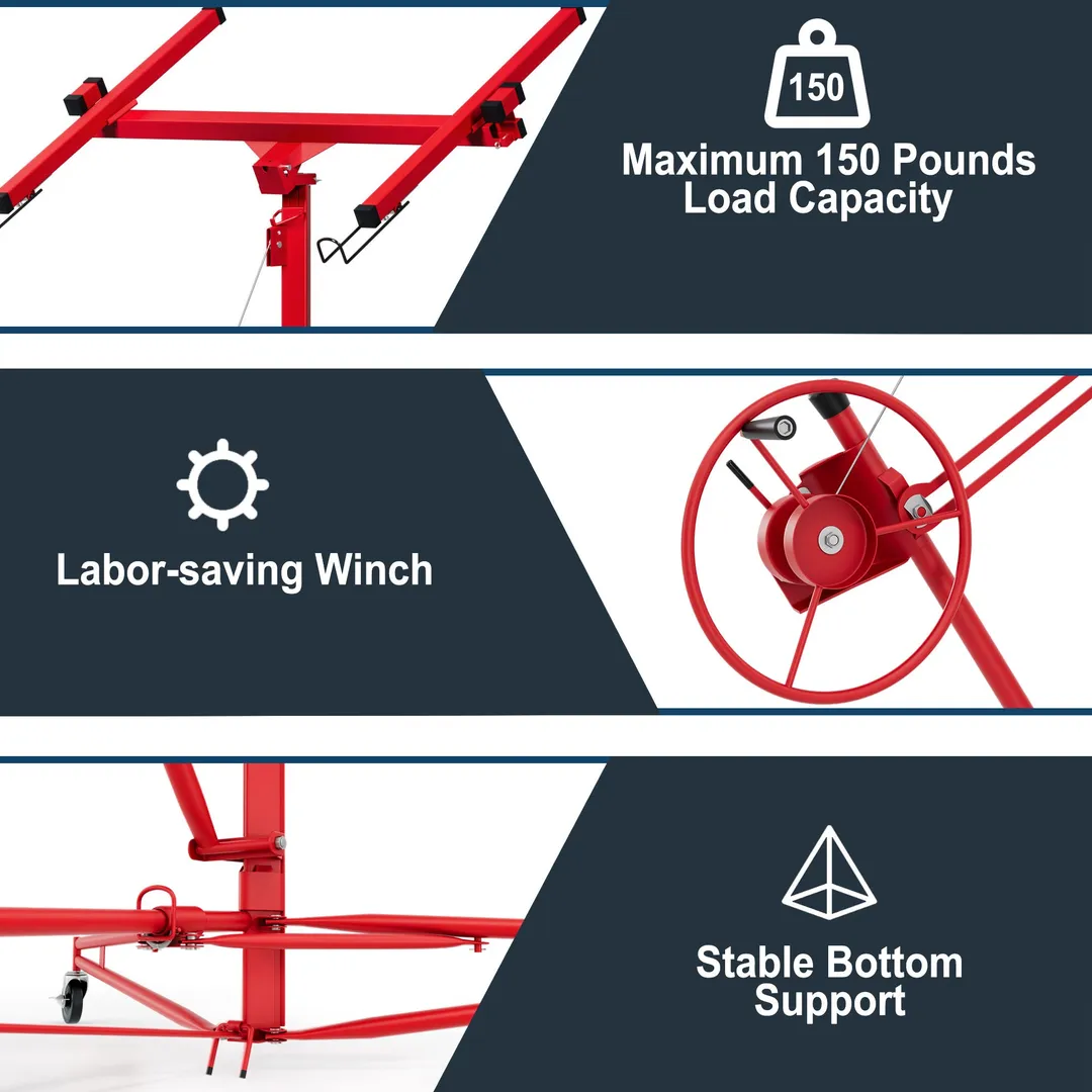 Siavonce 11ft Drywall Lift 48.81-in L x 35.82-in W Steel Drywall Lift, photo 10 of 10