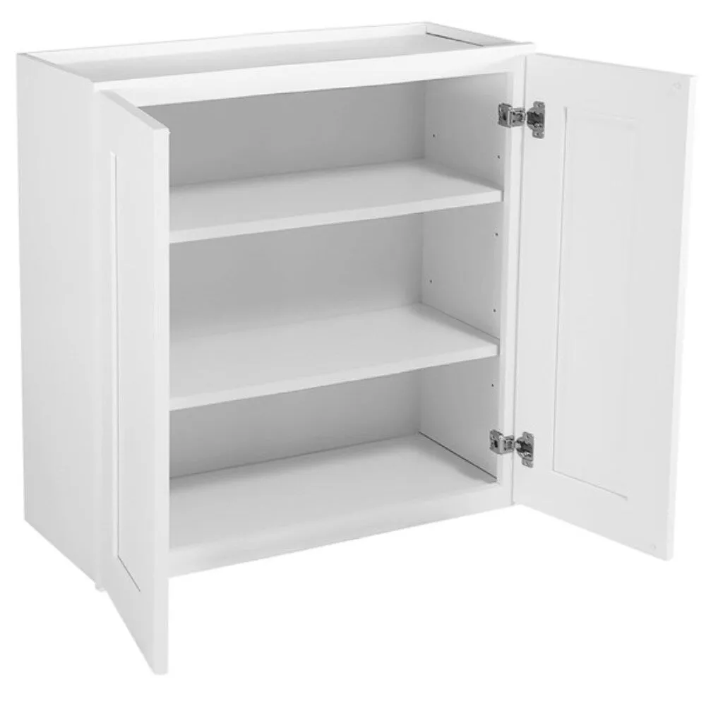 Design House Brookings 27-in W x 36-in H x 12-in D White Maple Wall Fully Assembled Plywood Cabinet (Recessed Panel Shaker Door Style), photo 8 of 20