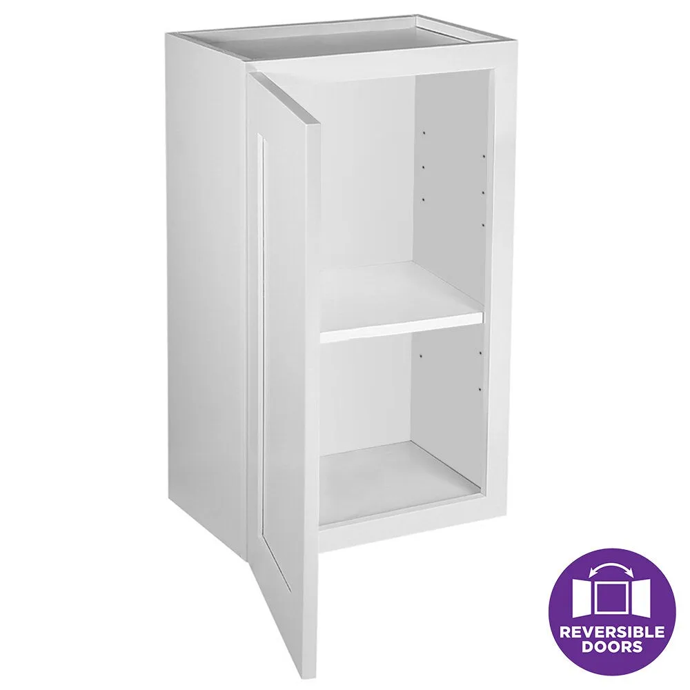 Design House Brookings 15-in W x 24-in H x 12-in D White Maple Wall Fully Assembled Plywood Cabinet (Recessed Panel Shaker Door Style), photo 7 of 20