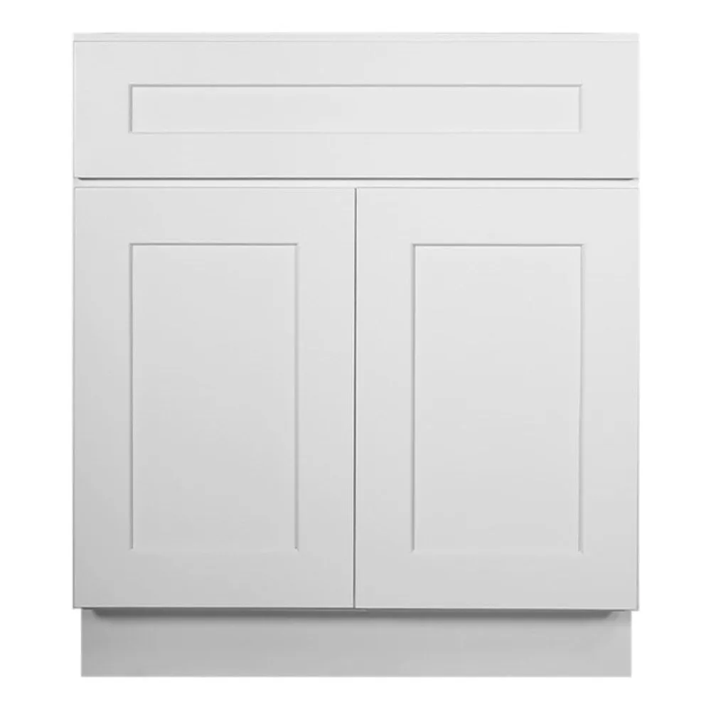 Design House Brookings 33-in W x 34.5-in H x 24-in D White Maple 1-Drawer Base Ready To Assemble Plywood Cabinet (Recessed Panel Shaker Style), photo 8 of 18