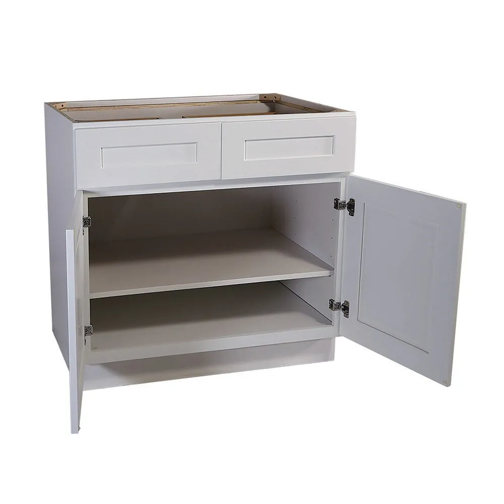 Design House Brookings 42-in W x 34.5-in H x 24-in D White Maple 2-Drawers Base Fully Assembled Plywood Cabinet (Recessed Panel Shaker Style), photo 8 of 20