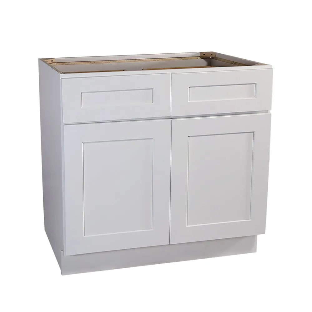 Design House Brookings 42-in W x 34.5-in H x 24-in D White Maple 2-Drawers Base Fully Assembled Plywood Cabinet (Recessed Panel Shaker Style), photo 7 of 20