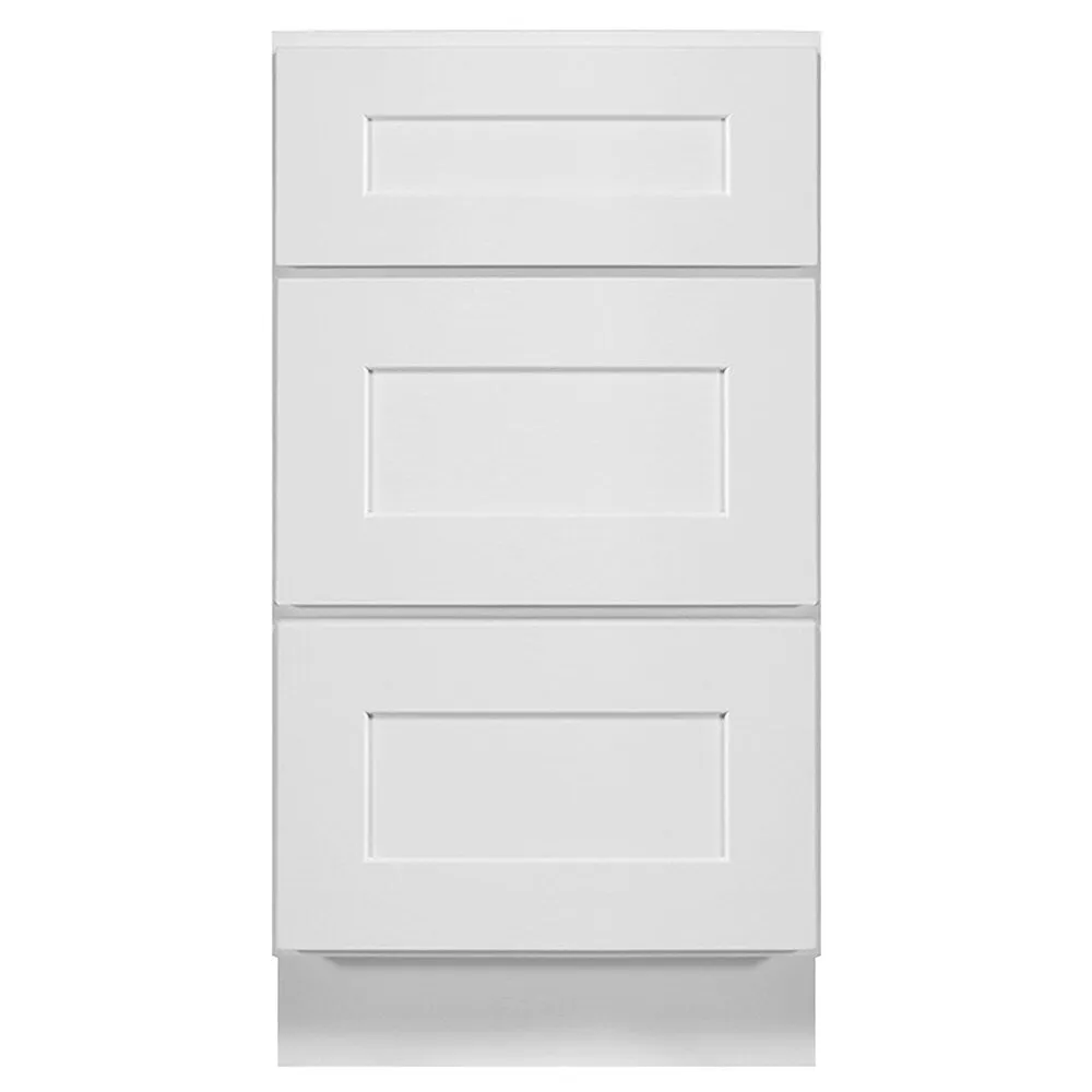 Design House Brookings 18-in W x 34.5-in H x 24-in D White Maple 3-Drawer Base Fully Assembled Plywood Cabinet (Recessed Panel Style), photo 8 of 20
