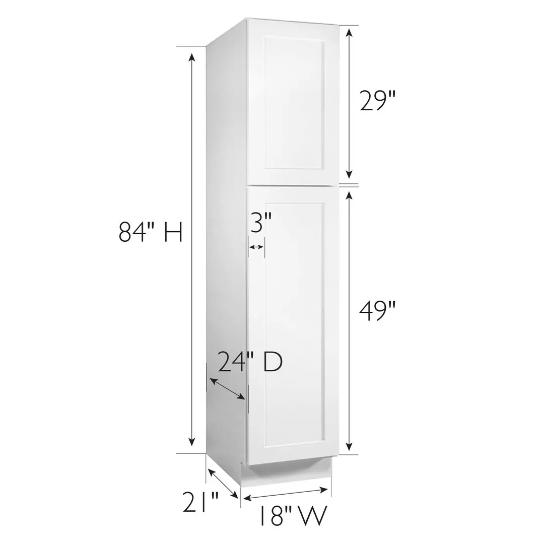Design House Brookings 18-in W x 84-in H x 24-in D White Maple Pantry Fully Assembled Plywood Cabinet (Recessed Panel Shaker Door Style), photo 3 of 20