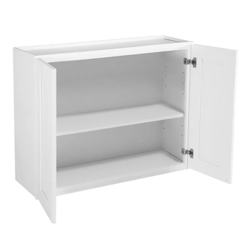 Design House Brookings 30-in W x 24-in H x 12-in D White Maple Wall Fully Assembled Plywood Cabinet (Recessed Panel Shaker Door Style), photo 7 of 19