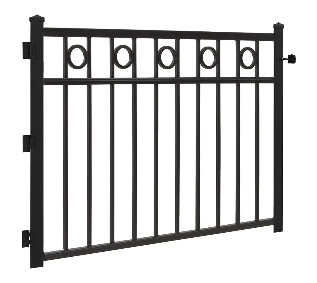 Gilpin 4-ft H x 4-ft W Black Steel Decorative Metal Straight-top Decorative Standard Fence Gate, photo 2 of 4