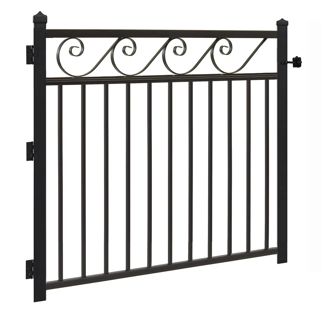 Gilpin 4-ft H x 47-in W Black Steel Decorative Metal Straight-top Decorative Standard Fence Gate, photo 2 of 4