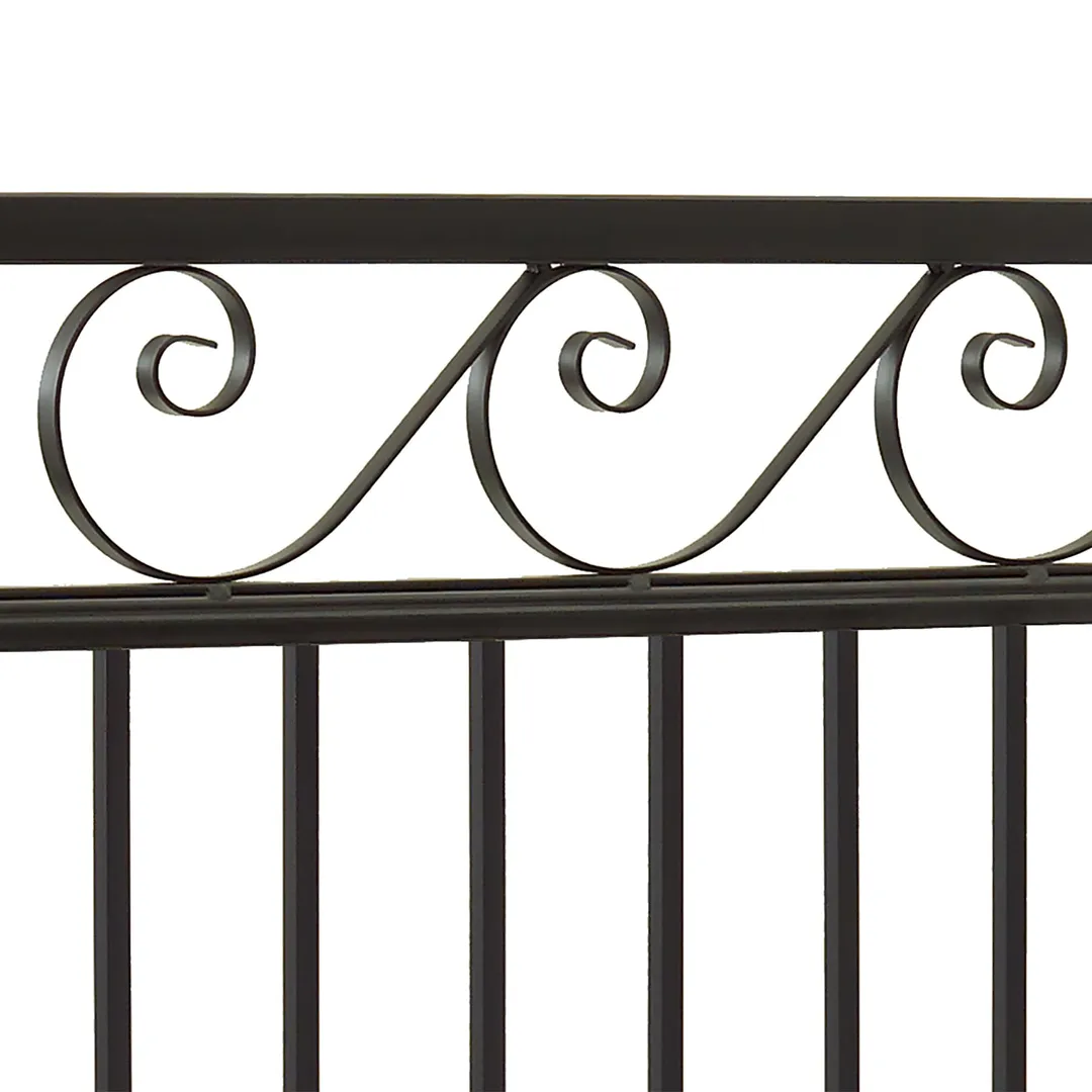 Gilpin 4-ft H x 47-in W Black Steel Decorative Metal Straight-top Decorative Standard Fence Gate, photo 3 of 4