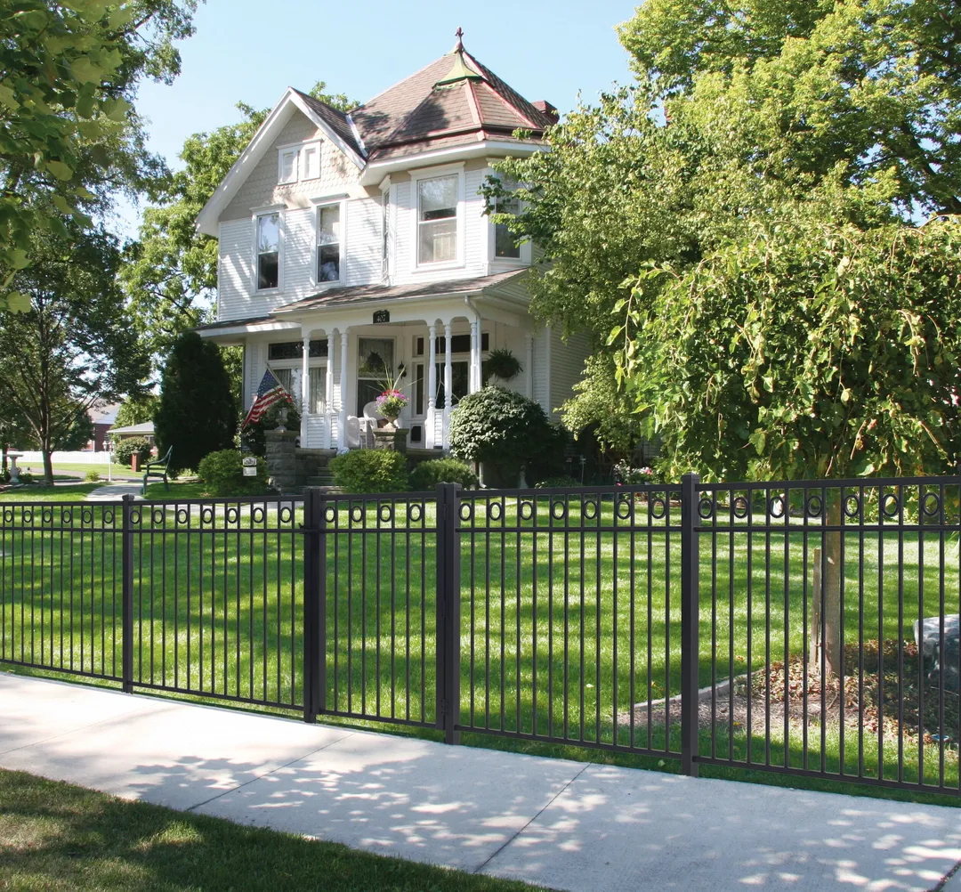 Gilpin 4-ft H x 4-ft W Black Steel Decorative Metal Straight-top Decorative Standard Fence Gate, photo 4 of 4