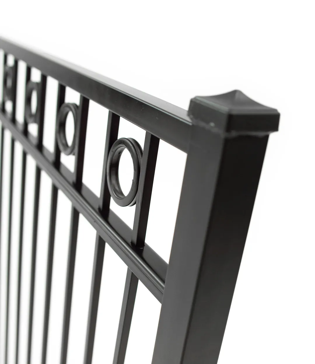 Gilpin 6-ft H x 4-ft W Black Steel Decorative Metal Straight-top Decorative Standard Fence Gate, photo 3 of 4
