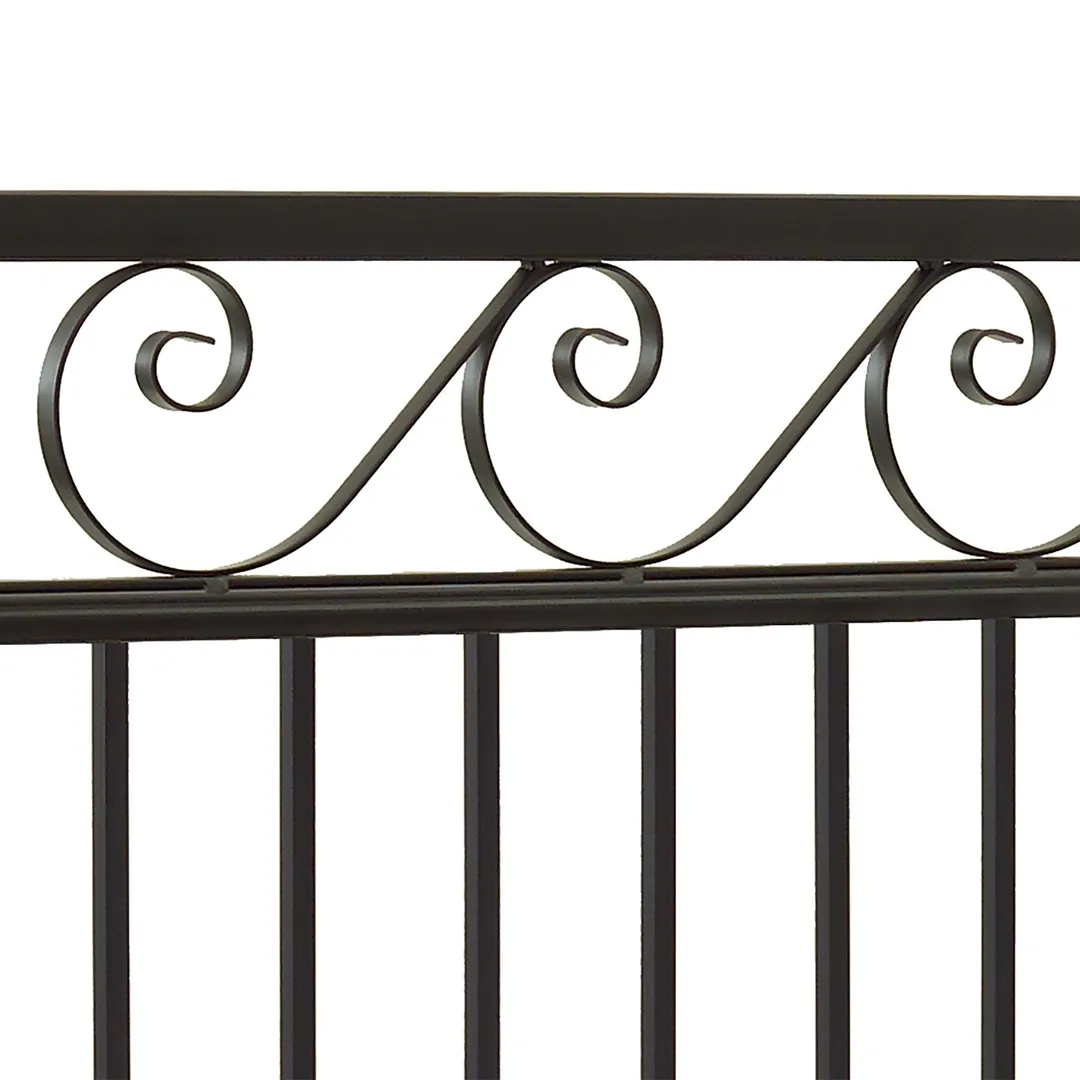 Gilpin 6-ft H x 4-ft W Black Steel Decorative Metal Straight-top Decorative Standard Fence Gate, photo 3 of 4